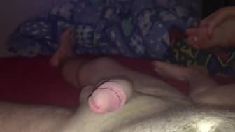 wife masturbates footjob blow