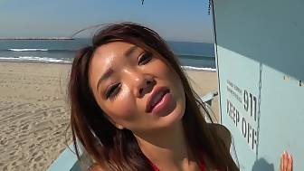 oriental beach masturbation orgasm