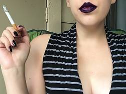 6 min - Goth goddess smoking dark