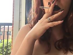 4 min - Brunette goth teenager smoking