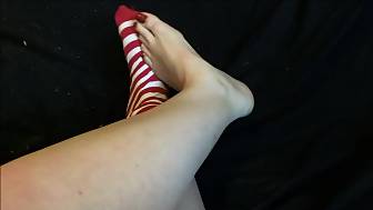 stockings self massage sockplay