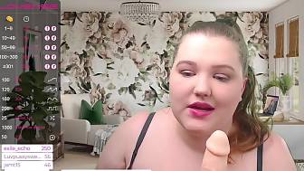 bbw teases sucking toy