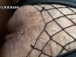 3 min - Latex pierced hairy twat