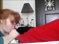 4 min - Redhaired wife blowjob cock