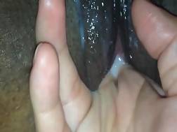1 min - Black wet pussy filled