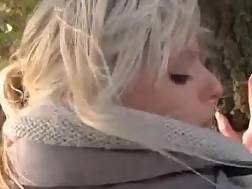 3 min - Blondie banged outside public