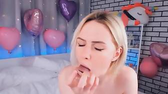 horny lighthaired playing clitoris