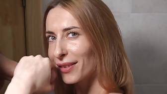 cute girlie blowing penis