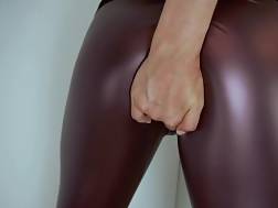 11 min - Mistress leather leggings herself