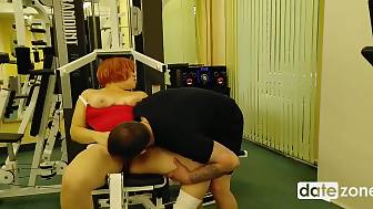 penetrates redhead mature gym