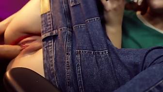 blue denim closeup vagina