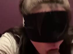 7 min - Busty blindfolded sucks huge