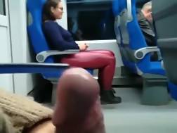 6 min - Masturbates public train oral