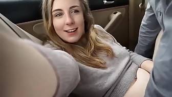 teen couple fuck car