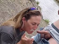 5 min - Outdoor bj huge facial