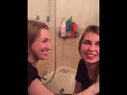 16 min - Two lesbians bathroom kissing