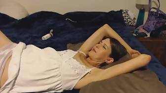 balls throat sexy brunette
