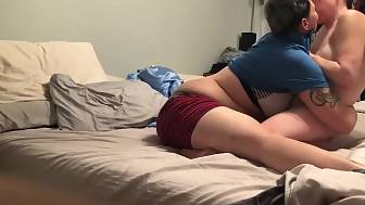 lesbi couple joy bed