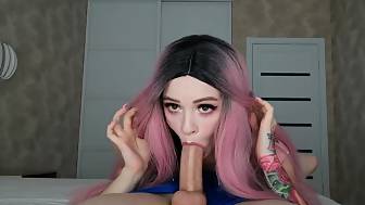 blowjob cute babe throat