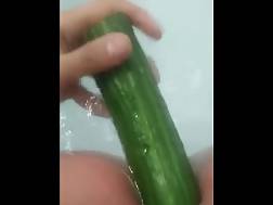 6 min - Ejaculating cucumber bathtub