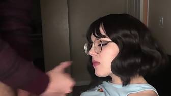 nerdy teenager jizz glasses