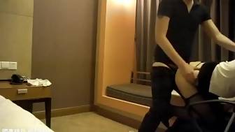 chinese office slut fucks