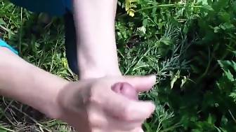 outdoor handjob russian mature