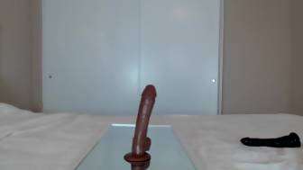 three huge black dildos