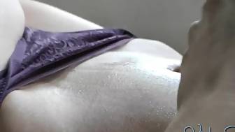 closeup oil legs belly